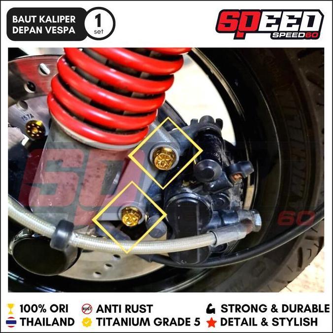 Titanium Baut Shock Titanium Baut Shock Sok Depan Vespa Modern Probolt