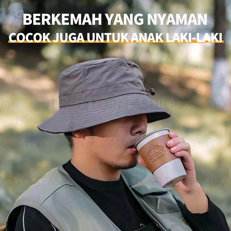 Bucket Hat Topi Wanita Korea Style Topi Pantai Topi Rimba Topi Olahraga Wanita Topi Bucket Wanita