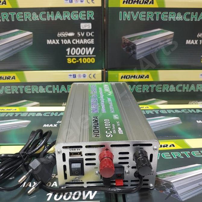 Inverter 1000w 1000 watt plus Charger Aki 10a UPS Otomatis DC 12V to