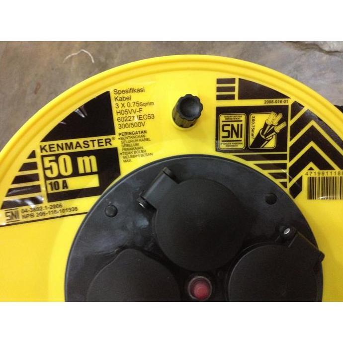 Kabel Roll KENMASTER 50 meter 4 stop kontak SNI