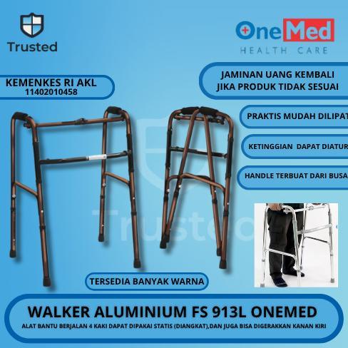 Onemed Walker Aluminium FS 913L Alat Bantu Jalan Lansia Praktis Ringan & Aman
