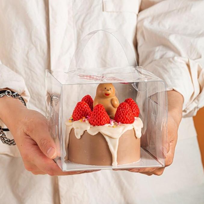 KOTAK KUE MIKA BOX CAKE ULTAH 20x20 KOREAN CAKE MIKA KK01 UNIK ELEGAN