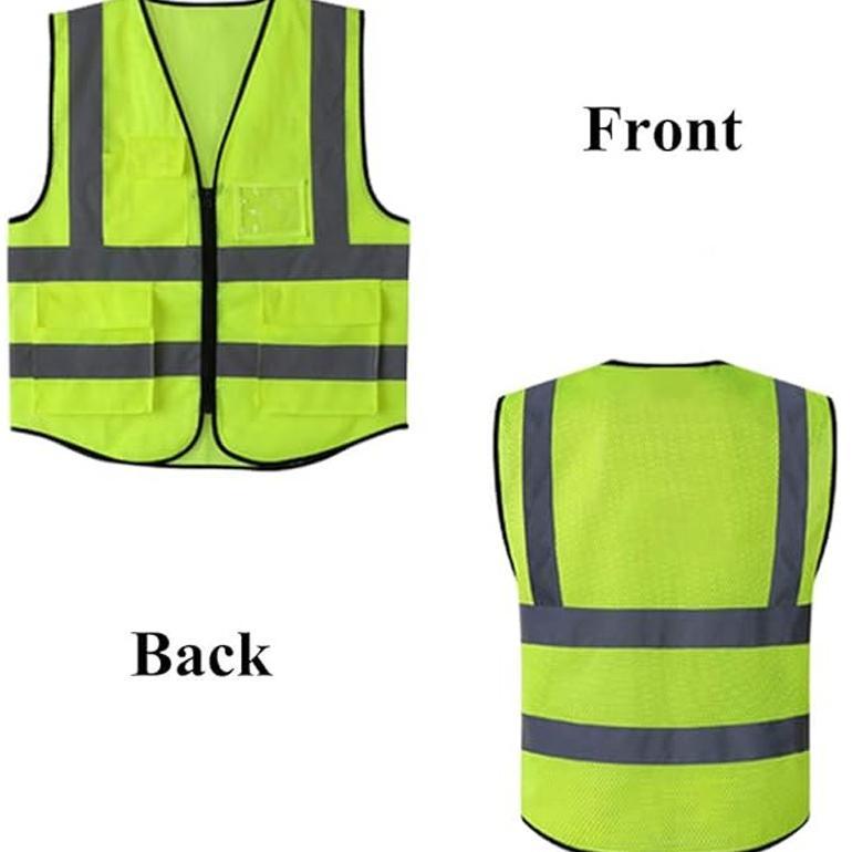 PREMIUM Proyek Dengan 5 Kantong Dan Safety Line Reflektif Rompi Keselamatan / Rompi Safety Proyek KA