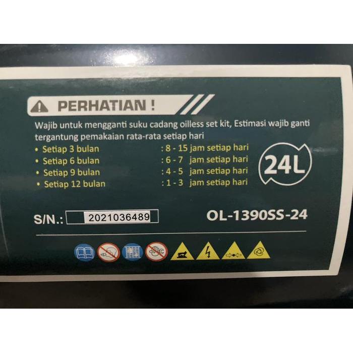 Compressor Kompresor Oilless Silent High Speed 1,75HP 30L Artix HS1390