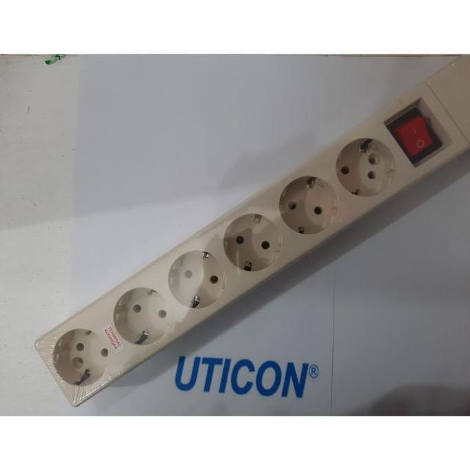 STOP KONTAK UTICON 6 LUBANG SAKLAR ON-OFF ST-1682 NC READY STOCK