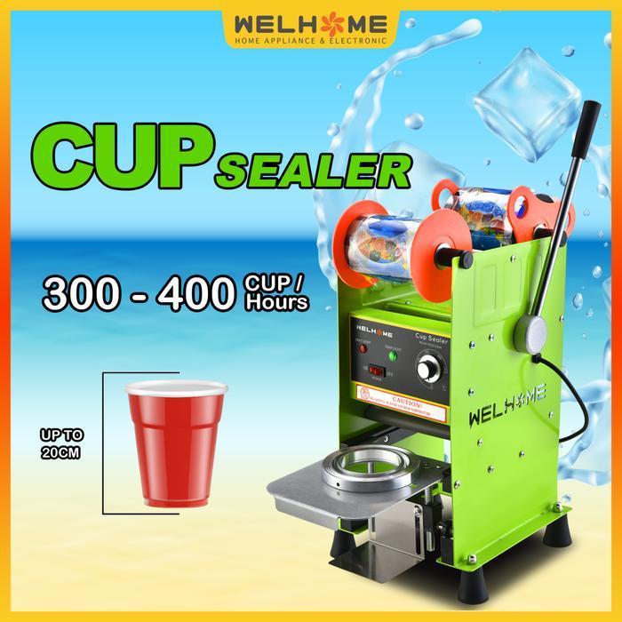WELHOME Mesin Cup Sealer 8-26 Oz Original Mesin Press Cup Sealing Machine WCS C 39N
