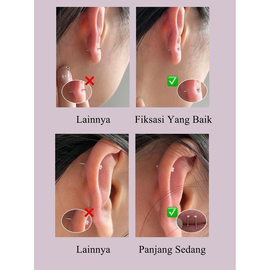 EAR PARTNER-999 SILVER Kalung anting-anting perak murni 999 tahun , model baru, populer, menjaga lub