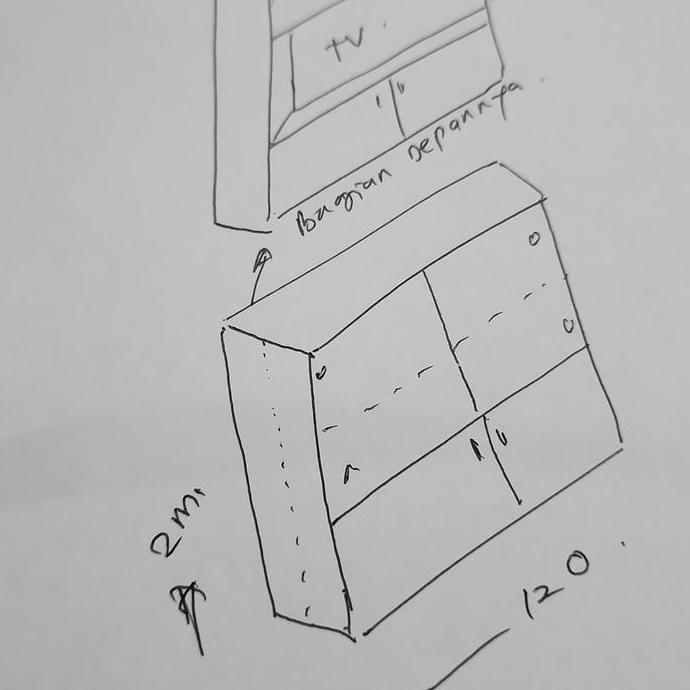 TERBARU PARTISI TV 2 MUKA 120CM BAHAN PLYWOOD( BUKAN SERBUK)/TRINITYJAYAFURNITURE