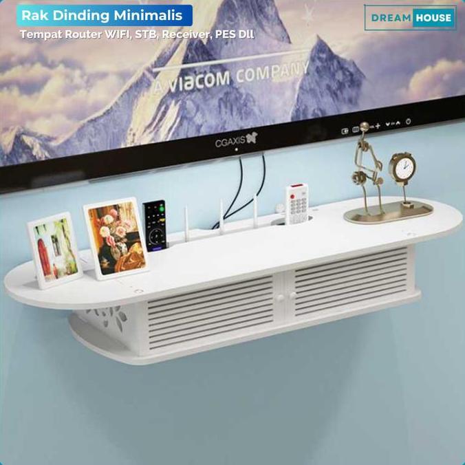 Rak Dinding Tempat Router Wifi Rak Gantung Dinding Stb / Dvd Serbaguna Minimalis Baru