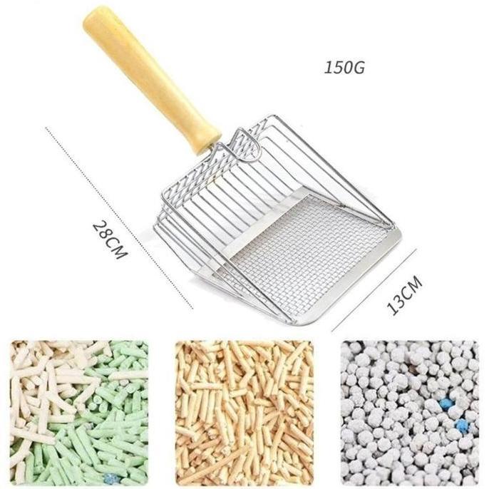 vinnatsu sekop serokan pasir stainless /sekop serokan pasir kucing /serok pasir cat litter scoop /se
