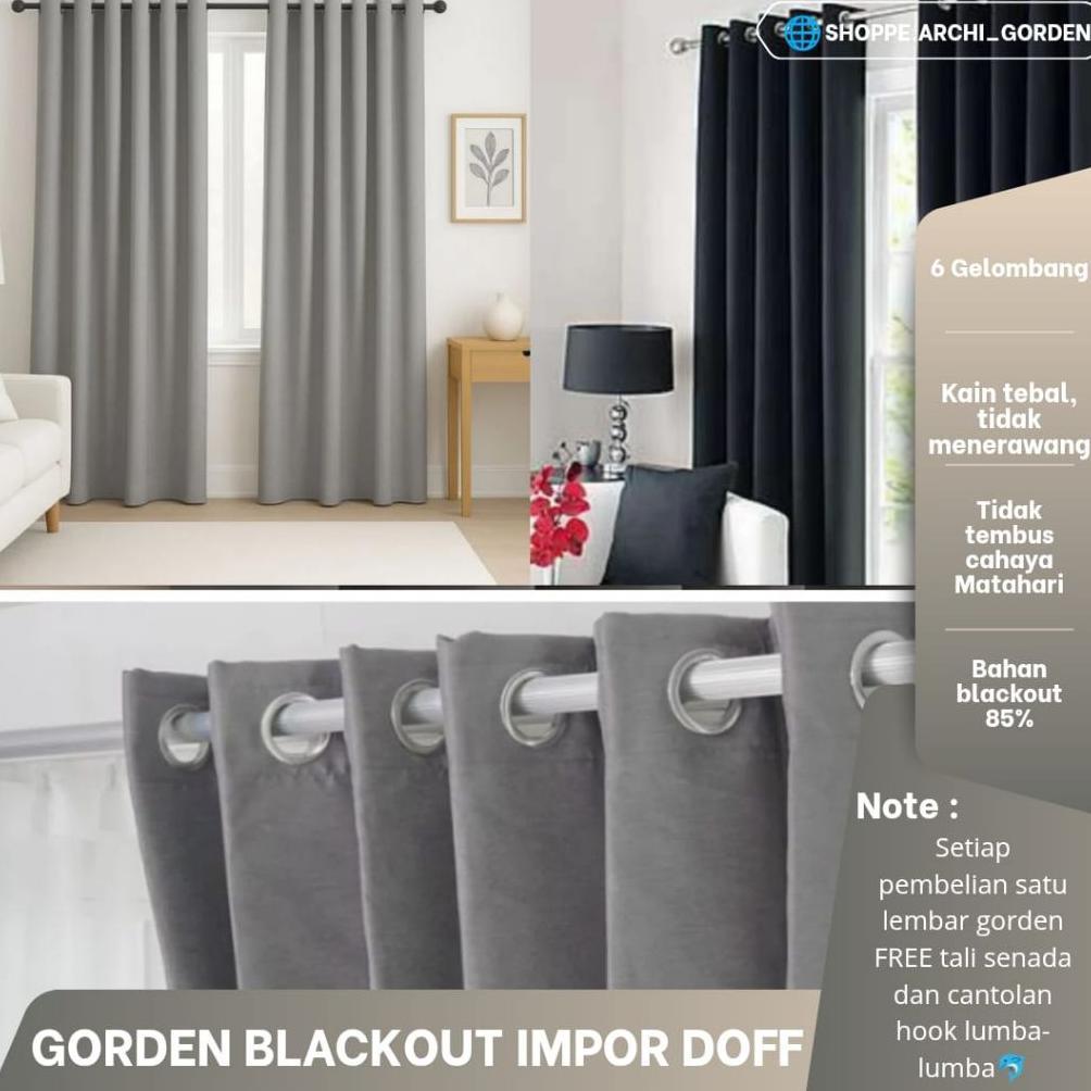 GORDEN BLACKOUT IMPOR PREMIUM BERKUALITAS TEBAL / GORDEN BLACKOUT POLOS  / GORDEN BLACKOUT PREMIUM