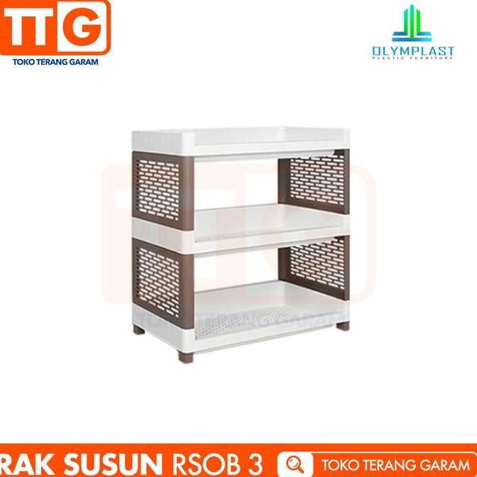 Olymplast Rak Plastik Serbaguna Besar Dapur Toilet 3 Susun Rsob 3 Baru