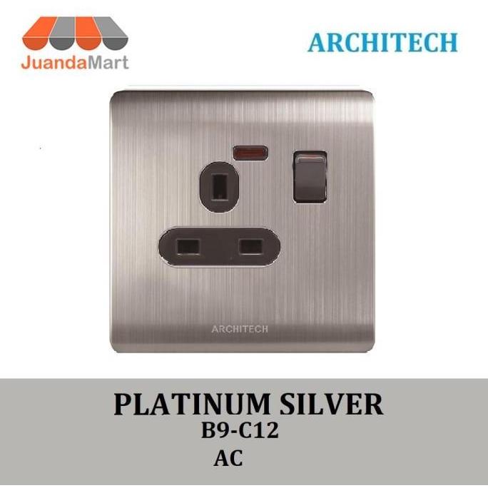 [JM] ARCHITECH PLATINUM B9-C12 SILVER STOP KONTAK - COLOKAN AC SILVER READY