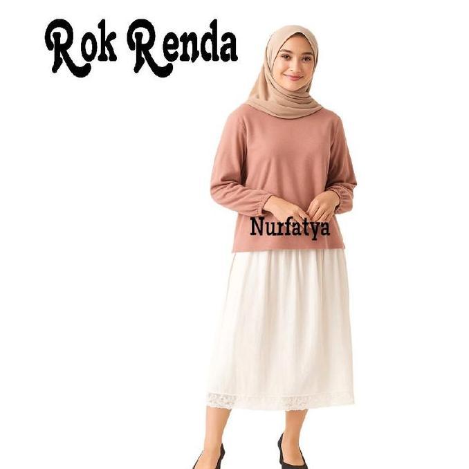 Rok Renda Panjang Under Rok Daleman Gamis Wanita