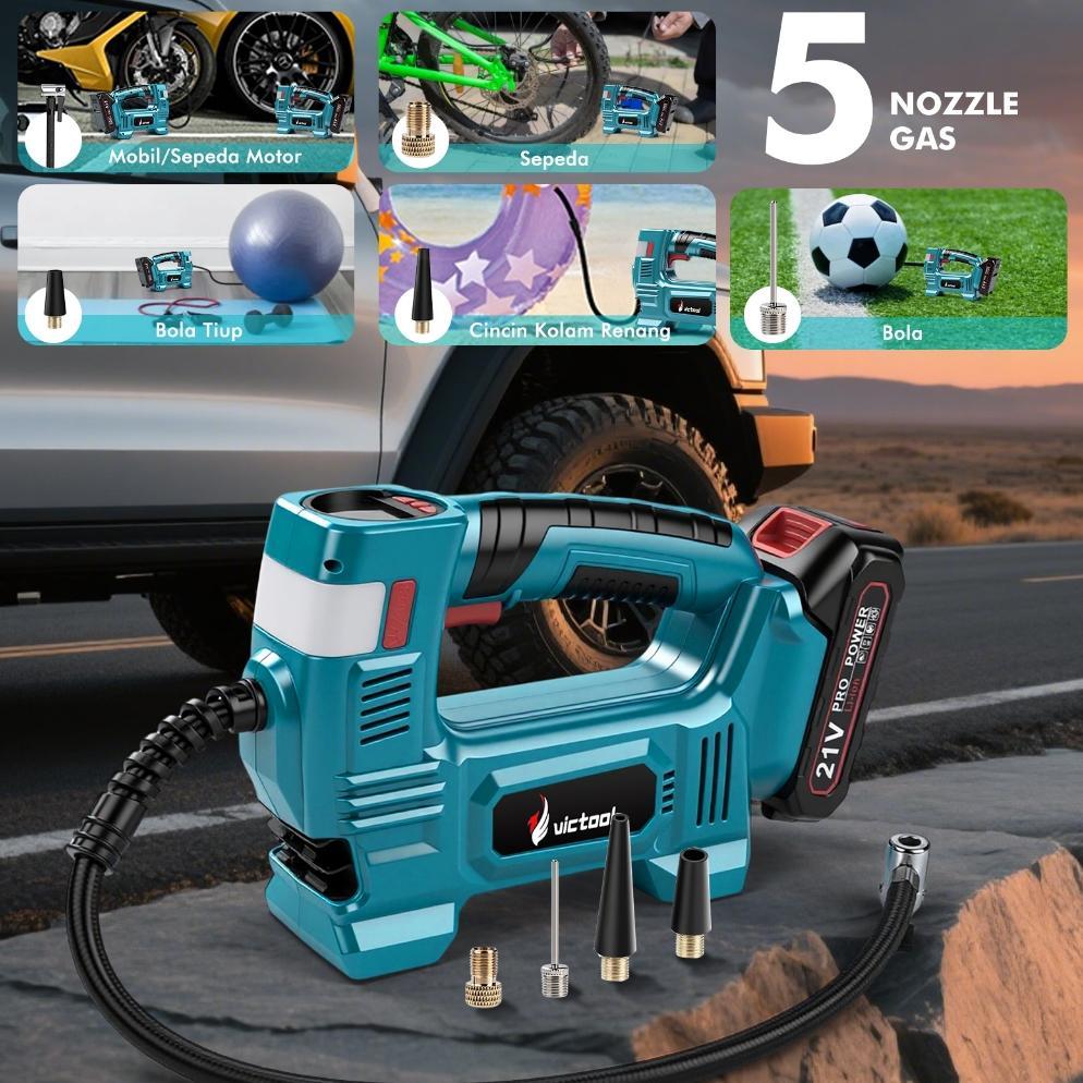 best sale victool pompa udara multifungsi nirkabel baterai lithium 21v  pompa angin ban elektrik por