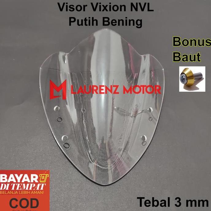 Promo Visor Vixion NVL Lama Windhield Vixion Old 2012 2013 2014 Hitam dan Bening Tebal 3 mm Bahan Mi