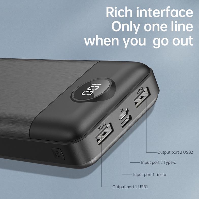 BestPromo (Hot)Kivee Powerbank 20000Mah Fast Charging Kv-Pt126 Black Max Real Capacity Tipis Portabe