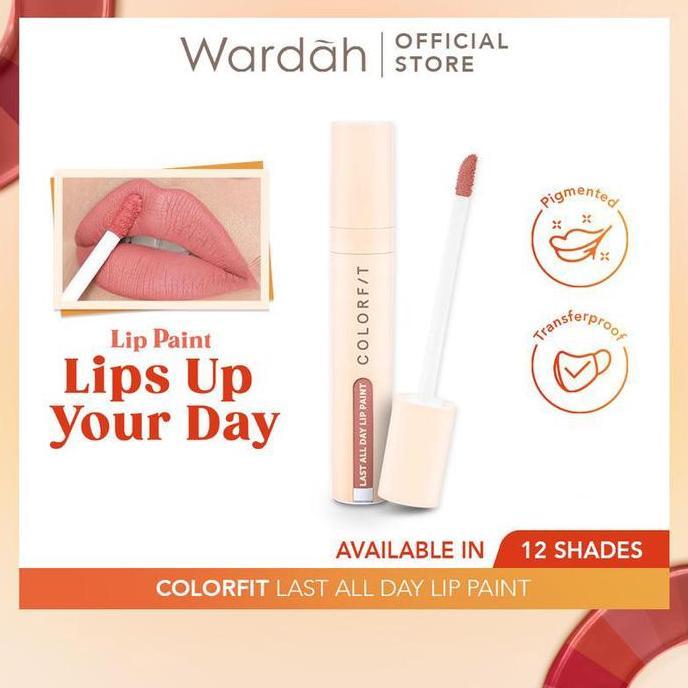 TERLARIS - WARDAH Lip Cream Colorfit Last All Day Lip Paint 4 gr (Shade 1-12) Tahan Lama Hingga 12 J