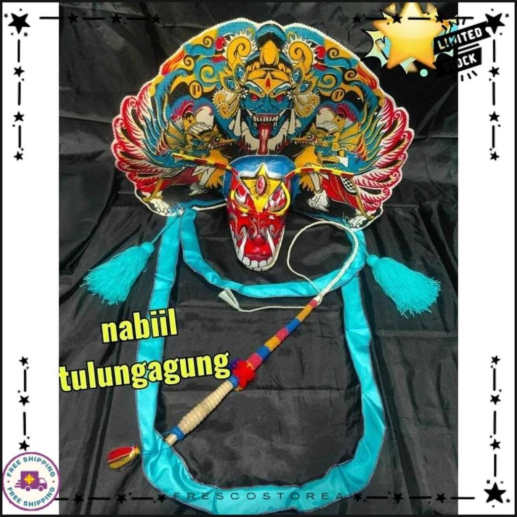 Terlaris Barongan Spon Devil Caplokan Devil Dihiasi Gondel Anting Cambuk