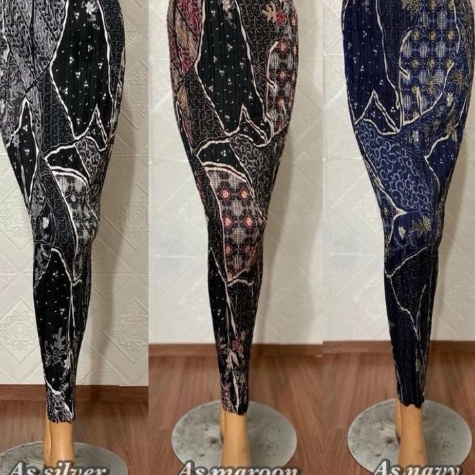 COD Rok Plisket Span Batik Instan Bahan Semi Silk Sutra Premium Bawahan Wanita Kebaya Wisuda Motif A
