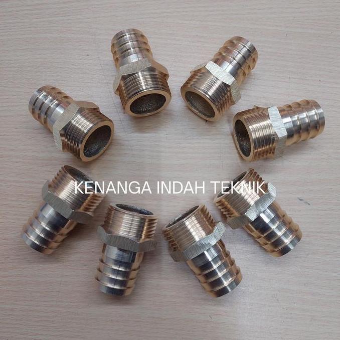 Nepel Selang Kuningan 1" x 1" / Hose Nepel Drat Luar