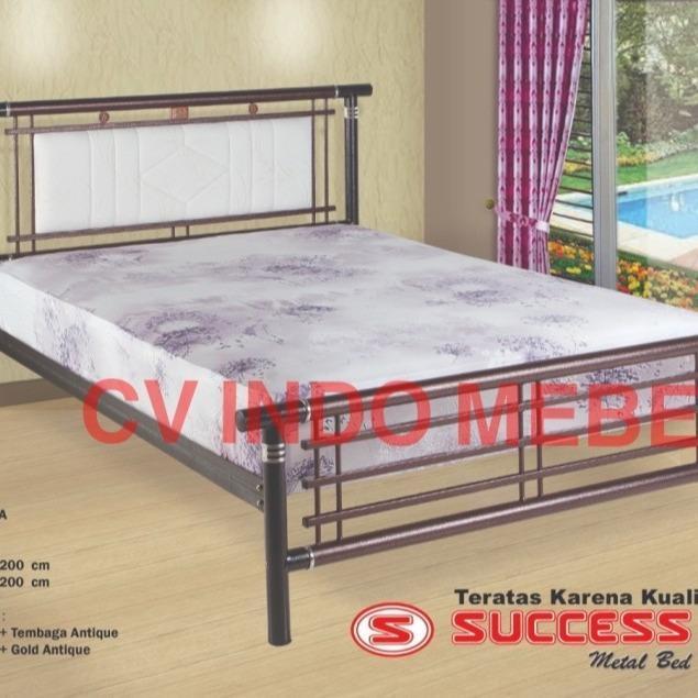 Tempat tidur besi tempa ranjang minimalis ready stock makassar murah