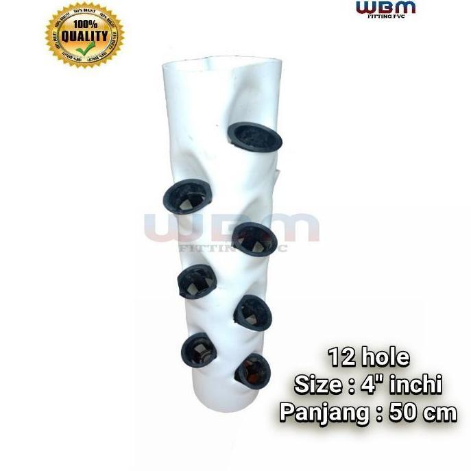 Tower vertikal 4 inchi 12 hole hidroponik