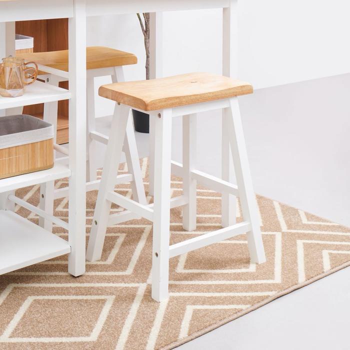 Informa Smith Set Meja Makan 2 Bangku - Putih Bangku Bar Minibar Meja Cafe