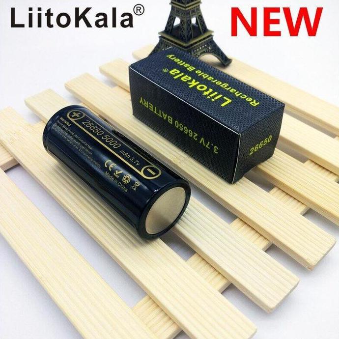 LiitoKala Lii-50A 26650 5000mAh Baterai Lithium 3.7V 5000mAh 26650 Baterai Isi Ulang 26650-50A Cocok