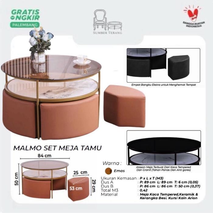 Meja Tamu Marmer Meja Tamu Kaca Tempered Glass Coffee Table Meja Tamu Lesehan Meja Oshin Meja Tamu S