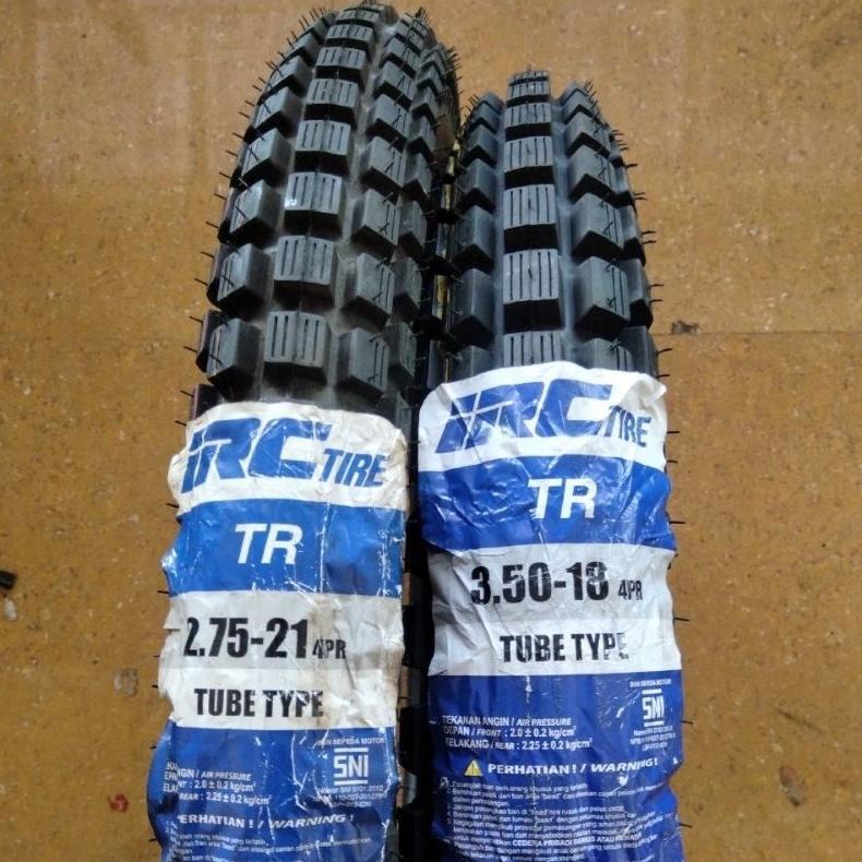 Paket Sepasang Ban IRC TR TRIALS 2.75 - 21 Dan 3.50 - 18 Ban Luar Motor Trial Tril Trill Trail 275 3