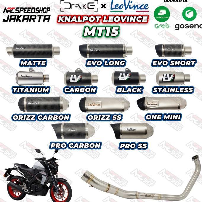 Header R9 Drake Yamaha Mt15 + Silencer Leovince Series #Orinal