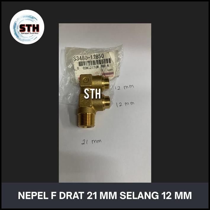 BEST DEAL NEPEL F CONNECTOR F DRAT 21MM SELANG ANGIN 12 MM GARANSI ORIGINAL HINO PN S3480-12850 !!