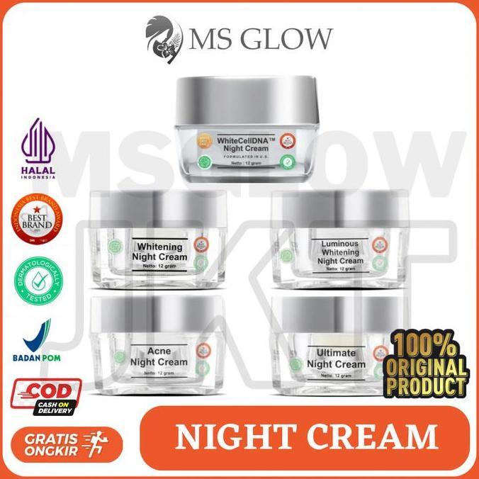 PROMO - Ms Glow produk Ecer/satuan Cream Siang dan Malam paket wajah