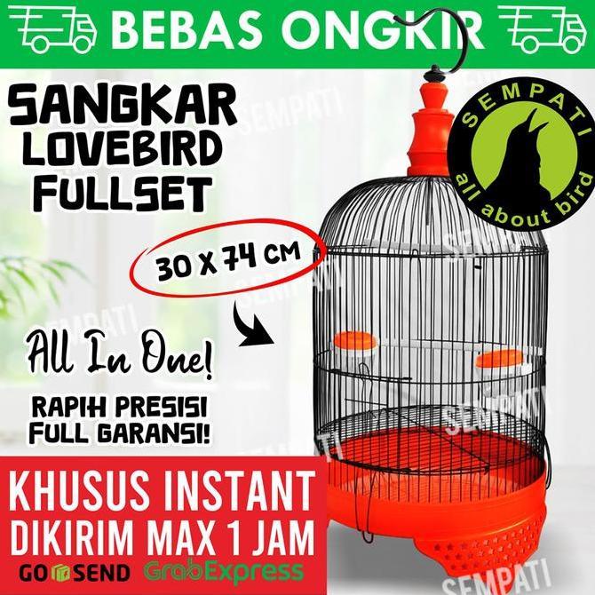 NEW PRICE - SEMPATI KHUSUS 3 JAM SAMPAI INSTAN GRAB GOJEK Sangkar Lovebird Tanggung Fullset Kandang 