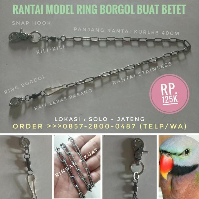 TERLARIS - Rantai Buat Burung Betet Model Ring Borgol
