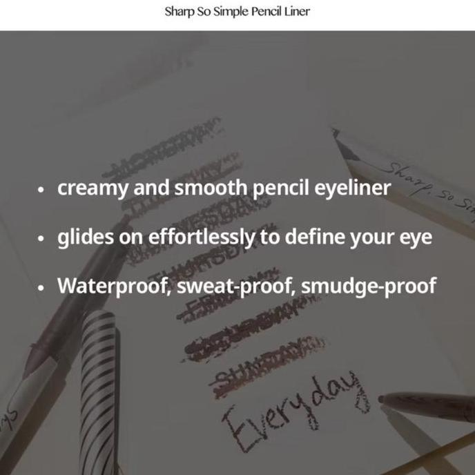 BIG SALE - Clio Sharp So Simple Waterproof Pencil Liner Eyeliner Pensil