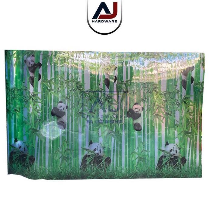 Penutup Pagar Rumah Fiber Motif Bambu Panda Warna Tebal 0.6 MM Meter