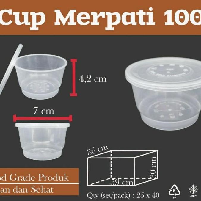 cup sambal 100 ml/ thin wall cup/ cup pudding/ tempat sambal
