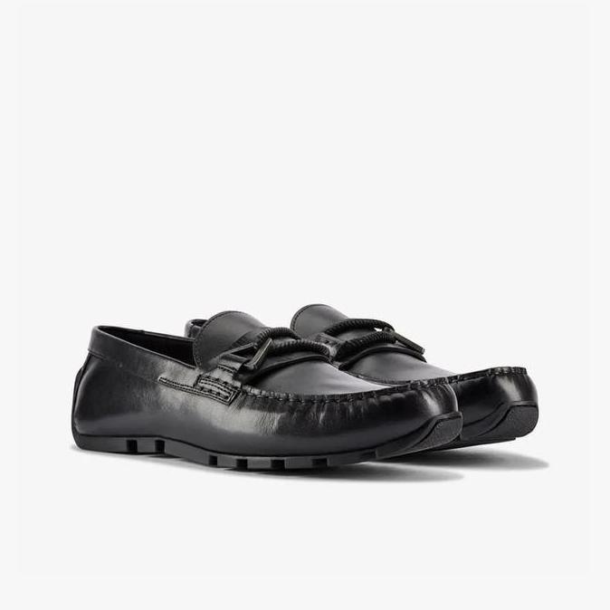 Ready CLARKS Oswick Trim Original Sepatu Slip On Pria Leather - Black