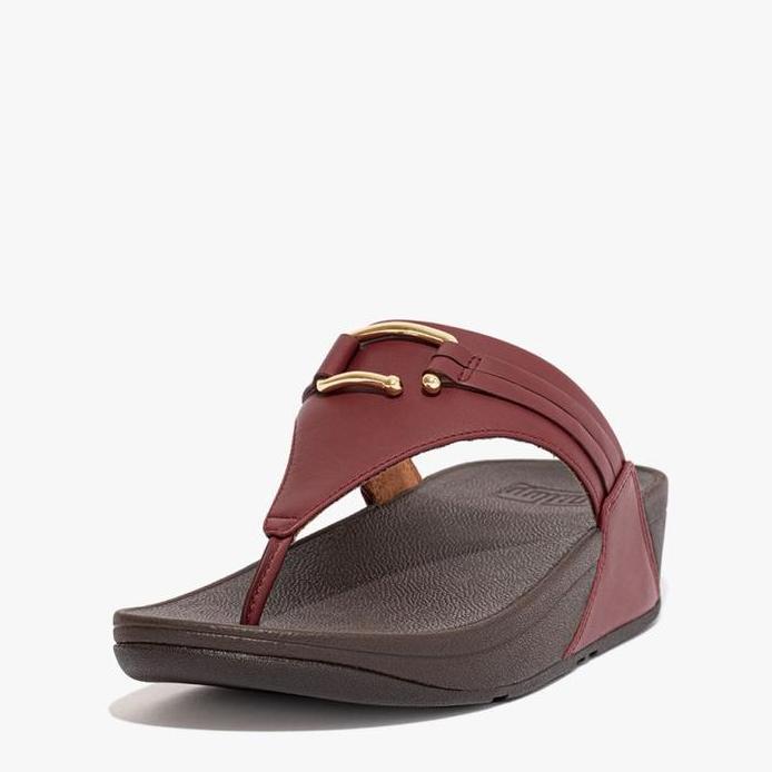 Ready Fitflop Lulu Harness Strim Toe-Post ED2-894 Sandal Wanita Ori-oxblood
