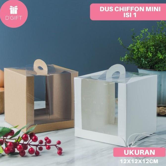 Dus Kotak Chiffon Mini Mika Tart Mini Transparan Korean Cake Box