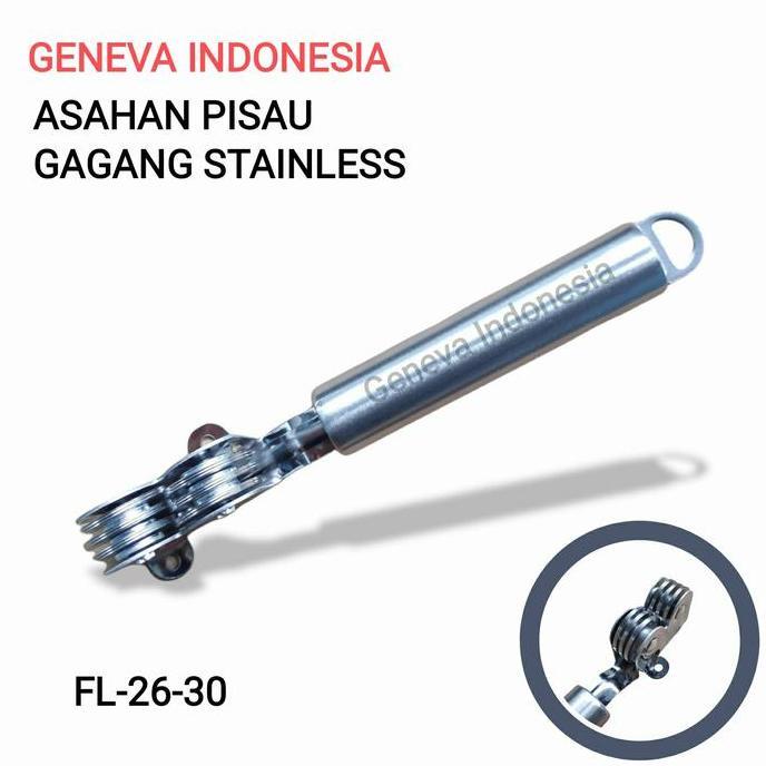 Asahan Pisau Pengasah Pisau Gagang Stainless Steel
