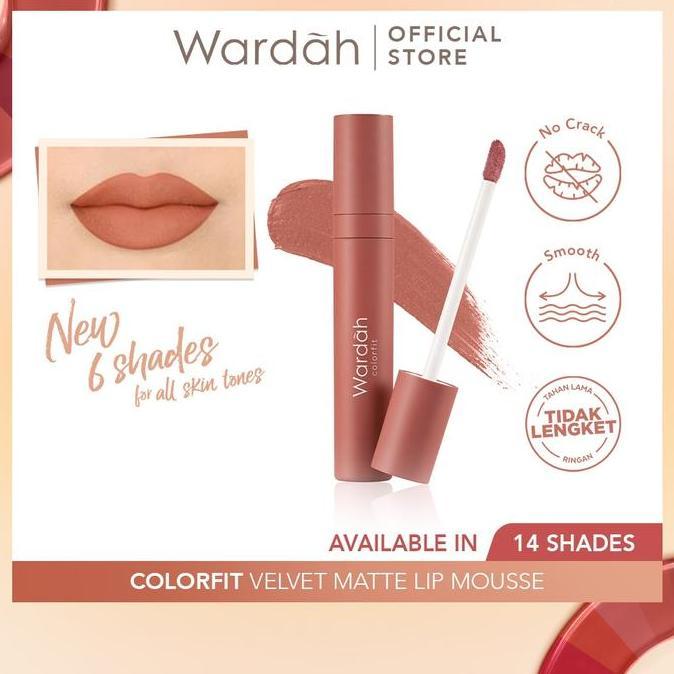 GRATIS ONGKIR - Wardah Colorfit Velvet Matte Lip Mousse - Lip Cream - Lipstrik Cair - Lipstik / Lips