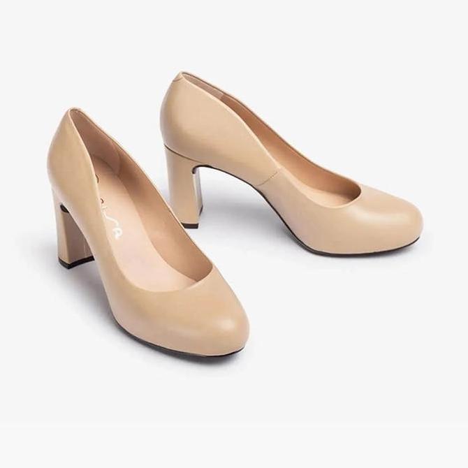 Ready UNISA NUMIS By Linea Original Sepatu Heels Wanita Leather - Natural