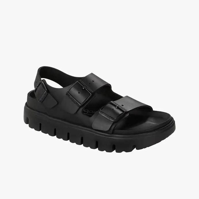 Ready BIRKENSTOCK Milano Chunky Original Sepatu Sandal Wanita Leather-Black