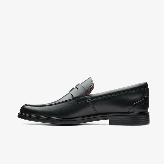 Ready CLARKS Un Aldric Step (M) Original Sepatu Loafers Pria Leather - Black