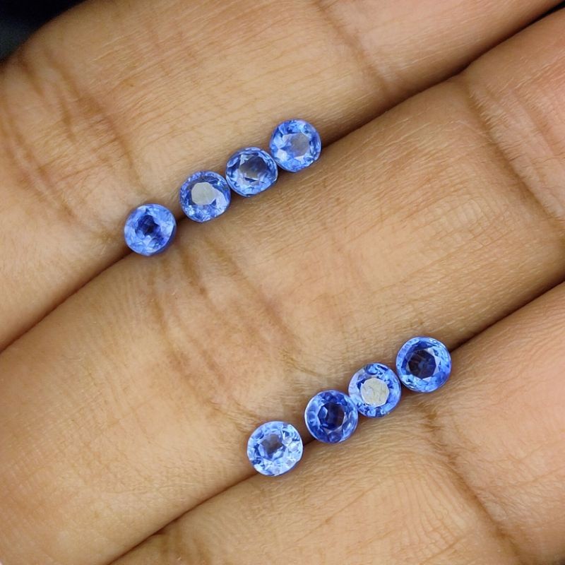 Batu Tabur Natural Blue Kyanite Safir Australi 3.5Mm Bukan Sapphire Srilanka