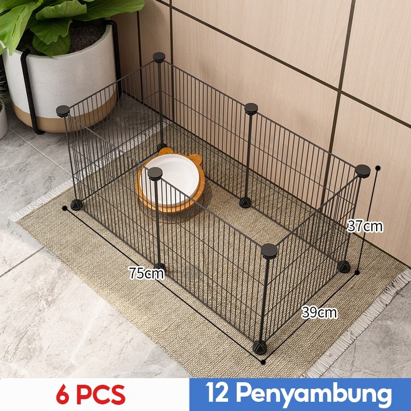 1 Set Kandang Kucing Tingkat 4 Pagar Kucing Tinggi Kandang Hewan Diy