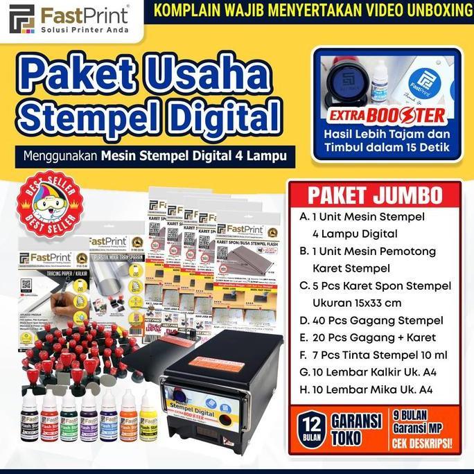 Paket Jumbo Mesin Stempel Digital Warna 4 Lampu Lengkap